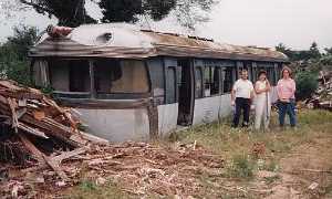 Discarded monorail train