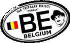 Oval 'BE' sticker