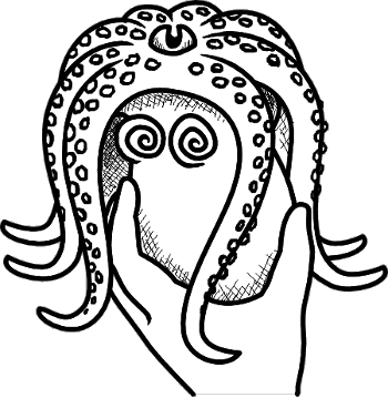 Hypnotized octopus in hand.