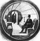 Victorian gentlemen traveling in pneumatic luxury